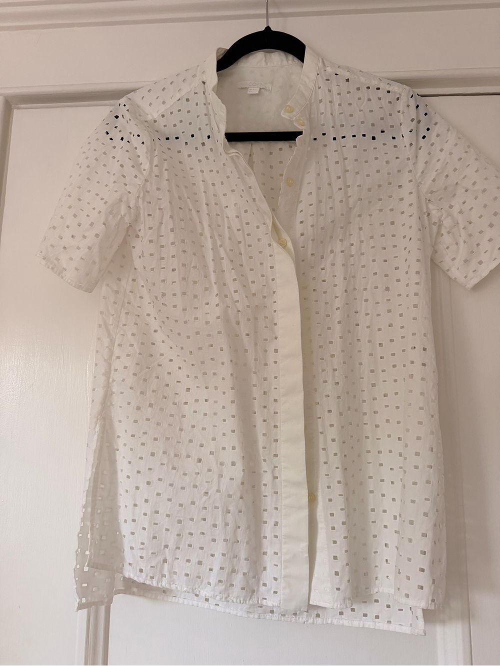Women’s White cut-out Button-Front shirt COS
